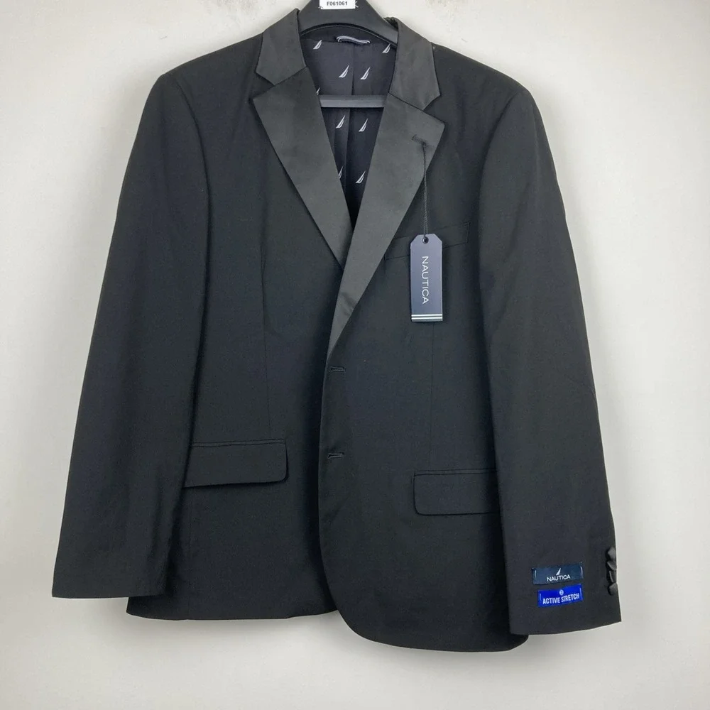 Nautica Mens Modern fit Tuxedo Jacket 40S No Pants Black